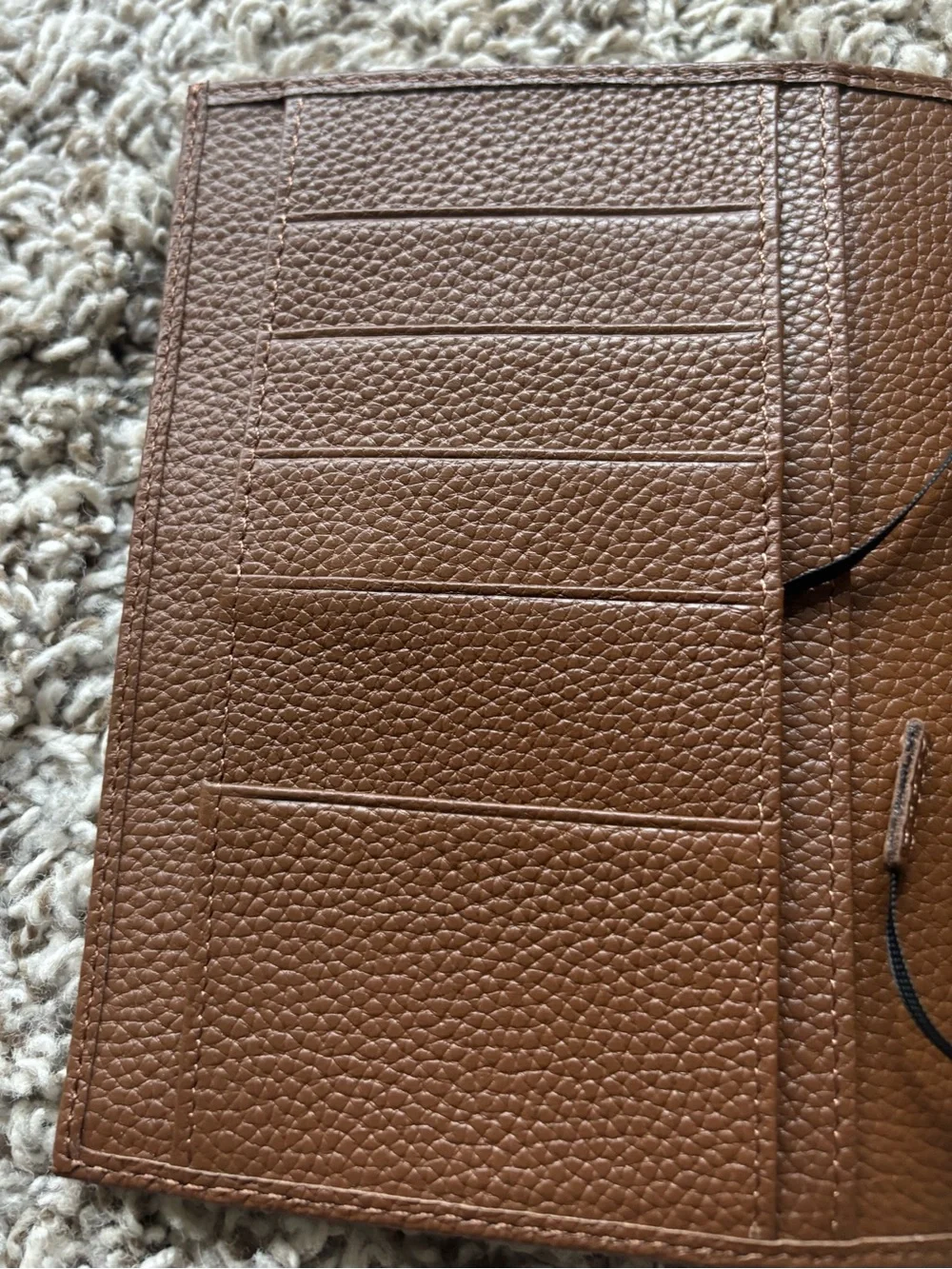 Pebbled Brown Leather Planner with Snap Closure